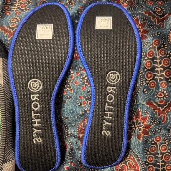 Rothy's Black and Blue Patterned Flats - Picture 5 of 5